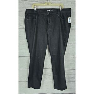 Old Navy High-Waisted Power Slim Straight Jeans Black Size 20